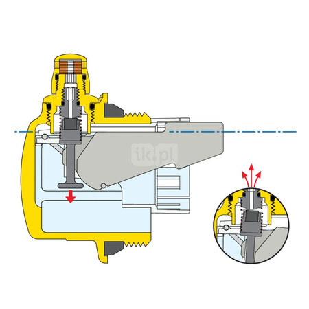 AERCAL - Automatyczny zawór odpowietrzający do grzejników 1" GZ lewy