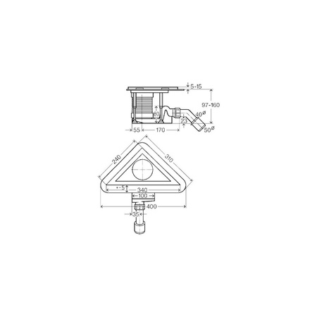 Odpływ narożny, stal nierdzewna / błyszczący do odpływów prysznicowych VIEGA 4972.83