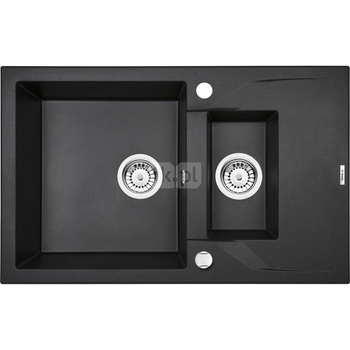 Deante Andante Zlewozmywak 1,5-komorowy z krótkim ociekaczem - grafitowy metalik