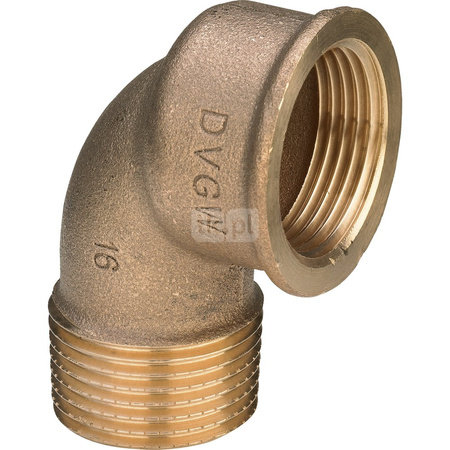 Kolano 90° 3/4 brąz/błyszczący