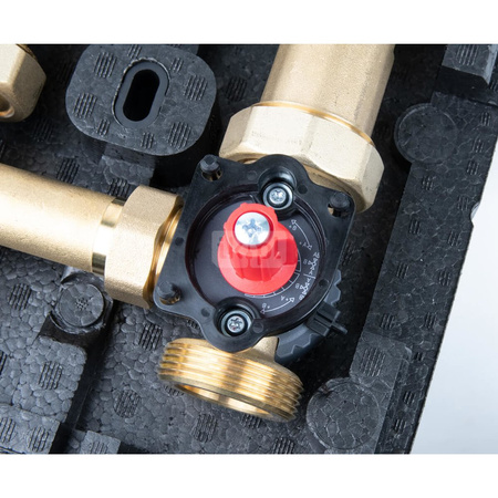 Grupa pompowa AFRISO PrimoTherm 180-2 DN25 GP 3-WM-R Vario GZ x GW 1 1/2'' x 1'', z zaworem mieszającym, z izolacją, z pompą obiegową