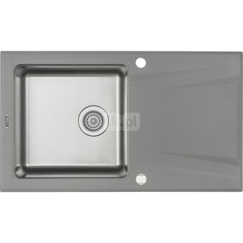 Deante Prime Zlewozmywak granitowo-stalowy 1-komorowy z ociekaczem - szary metalik