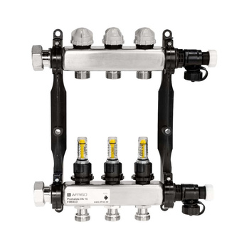 Rozdzielacz do ogrzewania podłogowego AFRISO ProCalida VA 1C 3-obieg. stal nierdzewna GZ 1'' x Euroconus 3/4''