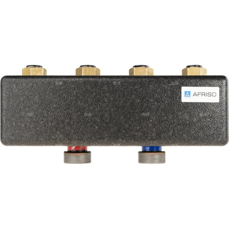 Rozdzielacz do instalacji c.o. AFRISO KSV 90-2 GZ 1 1/2'', 2-obieg. Nakrętka 1'', max. 50 kW