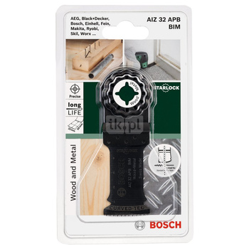 Brzeszczot BIM do cięcia wgłębnego Starlock AIZ 32 APB, Wood and Metal 50 x 32 mm