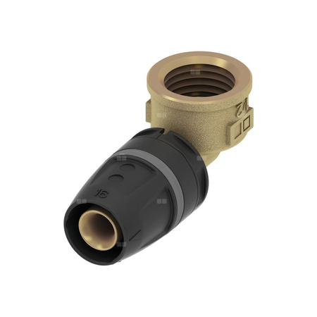 Mufa 90' TECE logo Dwuczęściowy, mosiądz, 20 mm x 1/2'' (pz x GW)