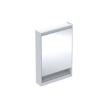 Geberit ONE Szafka z lustrem, Comfort Light, B60cm, H88cm, T15cm, z wnęką, montaż natynkowy, z jednymi drzwiami, zawias po lewej stronie, biały