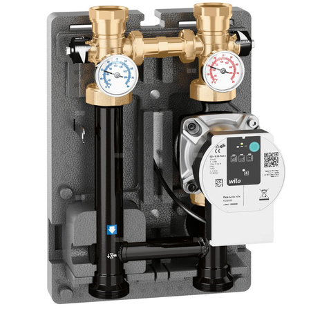Grupa pompowa dla instalacji grzewczych i klimatyzacyjnych. Izolowana. DN 32. Pompa Para 25/9. Bez zaworu mieszającego.