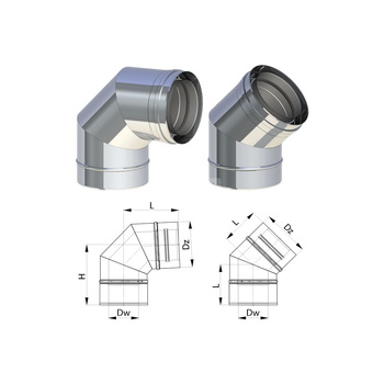 SP Kolano spalinowe 45' DN 125