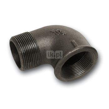 Kolano 90' SANHA 92#, żeliwo (czarny), 2'' (GW x GZ)