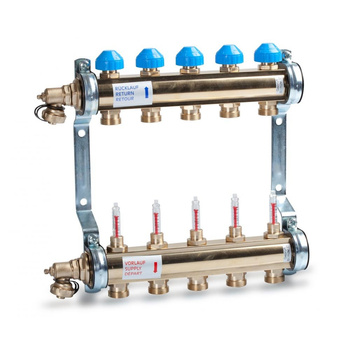 Rozdzielacz mosiądz, zasilanie dół 0-6l/min, powrót górna belka, w zestawie spust/odpowietrz. HKV513,5 OUTLET HEAT.CIRC. MANIFOLD COD. IMPEGNATO DA EXPORT CATALOGUE