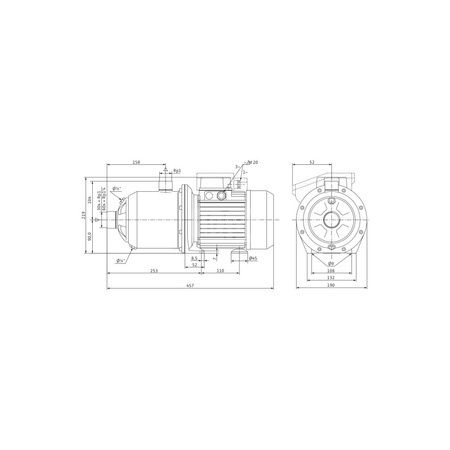 Pompa do wody Wilo-MultiPress MP 605-DM/IE3 normalnie zasysająca wielostopniowa pompa wirowa. Cicha praca.