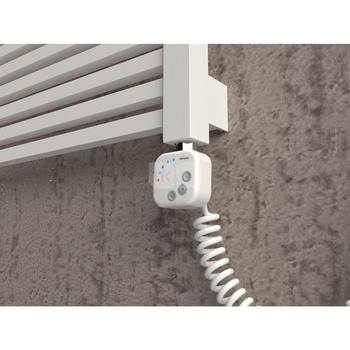 Suszarka RECTA_E typ AREE 95/55 [02][22], podłączenie 02, kolor biały struktura, grzałka chromowana