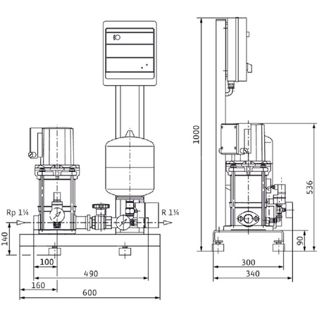 Hydrofor WILO Economy CO-1 MVIS 405/ER stal nierdzewna, częstotliwość 50 Hz, prędkość 2900 obr/min, max. 6 bar