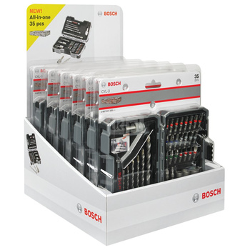 35-częściowy zestaw Wierteł i końcówek wkręcających PH1, PH2, PH3, PZ1, PZ2, PZ3, SL3, SL4, SL5, SL6, H3, H4, H5, H6, T10, T15,