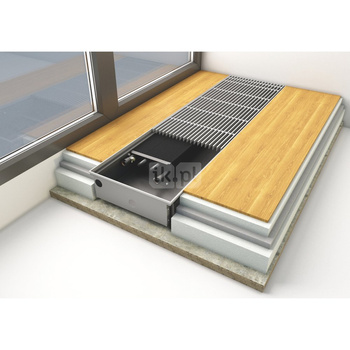 Grzejnik konwektorowy ZEHNDER Terraline, wym. 110 x 1400 mm, kolor aluminiowy naturalny, moc 532 W