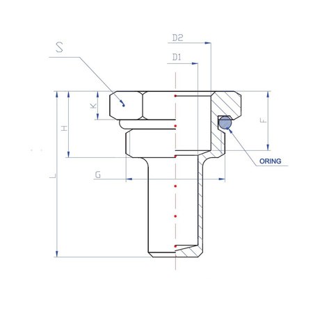 Osłona termometru RUMET G 1/2 L=35 mosiądz