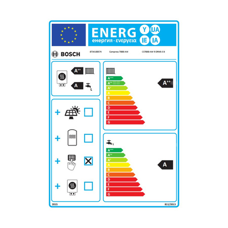 Pompa ciepła powietrze-woda split BOSCH TERMOTECHNIKA Compress 7000i AW 9 ORMS-S B 8.25 kW 230 V