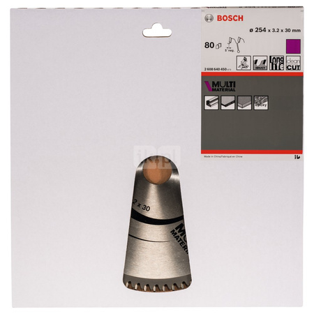 Tarcza pilarska Multi Material PIŁA TARCZ.-T MULTI 254×3.2/2.5×30Z80