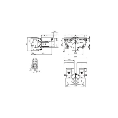Pompa obiegowa WILO Stratos GIGA 2.0-D 40/1-31/2,2-R1 typu in-line z silnikiem znormalizowanym 50/60 Hz, moc silnika 2.1kW 3.8 A 4040 obr/min, wlot Kołnierz DN 40