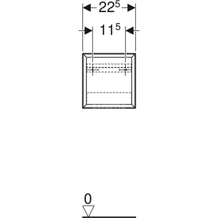 Szafka iCon kwadratowa 22,5 cm x 23,3 cm x 13,2 cm Piaskowo-szary / Lakierowany na wysoki połysk