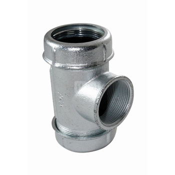 Złączka zaciskowa na bosy koniec rury stalowej oraz niebieskiej (PE) z gwintem wewnętrznym Trójnik, Rozmiar: 57mm x 2"