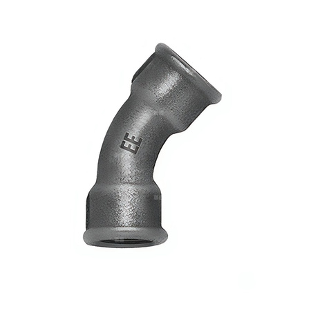 Łuk długi 45' ODLEWNIA ZAWIERCIE G1/20/41 żeliwo (ocynk) 3'' (GW x GW)