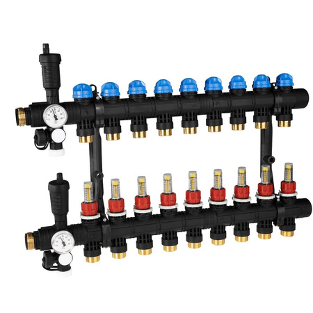 Rozdzielacz do ogrzewania podłogowego AFRISO ProCalida EF1 9-obieg. poliamid GZ 1'' x Euroconus 3/4''