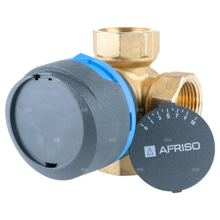 Zawór obrotowy czterodrogowy AFRISO ARV 482 ProClick, mieszający, Siłownik elektryczny ARM 343 ProClick, DN 20