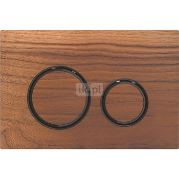 Przycisk uruchamiający Geberit Sigma21, przedni, amerykański orzech włoski, pierścienie: czarny chrom