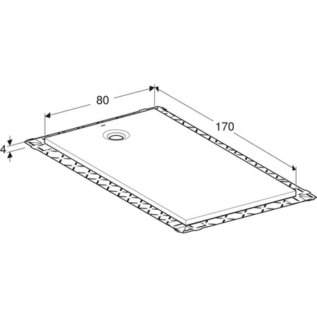 Brodzik prostokątny Geberit Olona 170x80 cm, biały