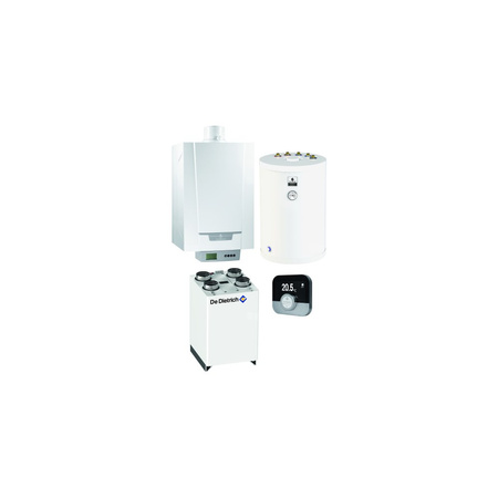 Pakiet - Kocioł gazowy jednofunkcyjny DE DIETRICH MCR3 Evo 24T kondensacyjny wiszący 6,1-24,8 kW + Regulator SMART TC + Rekuperator Recovens V400 + Zasobnik c.w.u SRK100MG