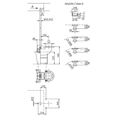 Stopa sprzęgająca żeliwo, przył. DN 150 dł.585mm szer.400mm WILO