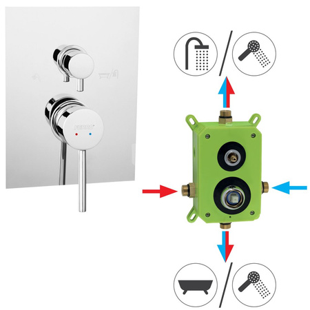 Bateria podtynkowa FERRO FIESTA BOX 2-funkcyjna, kolor chrom