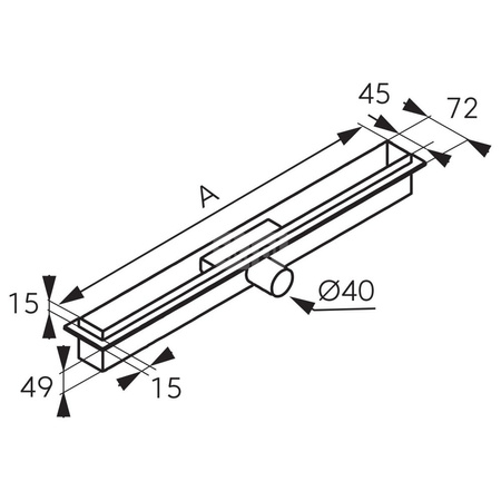 Odpływ liniowy SLIM PRO, 70 cm, czarny