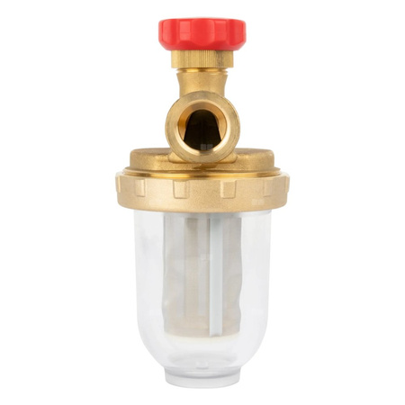 Filtr olejowy AFRISO V 1/2 - 500 Stjednorurowy fi 1/2''/1/2'' GW x GW, z wkładem stalowym, maks. przepływ 500 l/h