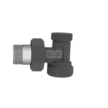 TEIDE PLUS Zestaw zaworów grzejnikowych kątowych (zasilający + powrotny), 1/2GZ x 1/2GW, czarny