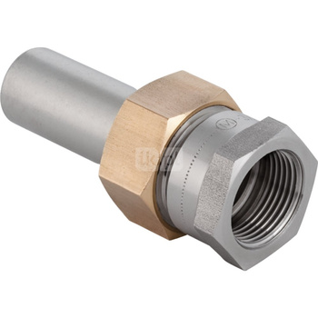 Śrubunek hydrauliczny GEBERIT Mapress Edelstahl przejściowy z końcówką wsuwaną stal nierdzewna gw 1 1/2'' 42 mm z pierścieniem zacinającym