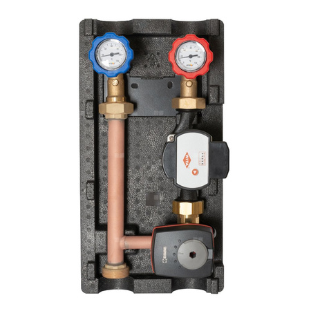 Grupa pompowa do c.o. Viteco ENBOX MIX 3D PREMIUM z siłownikiem - DN 25 (z pompą elektroniczną Wita HE OEM4 25-60 180 i 3-drogowym zaworem mieszającym ESBE z płynnie regulowanym by-passem, z siłownikiem 3-punktowym ARA 600)