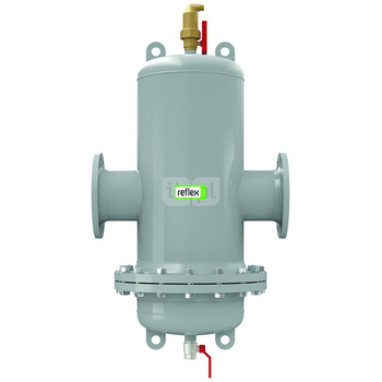 Separator mikropęcherzy REFLEX TW 80 R, 10 bar / 110'C, DN80/PN16, z kołnierzem rewizyjnym, kolor: szary
