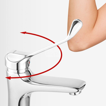 Bateria umywalkowa stojąca FERRO TIGA VERDELINE MEDICO, chrom