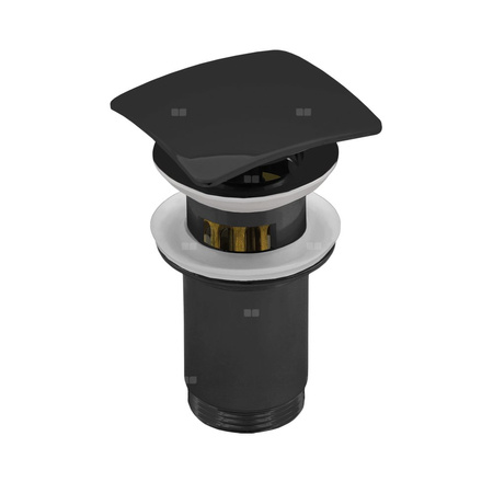 Zestaw odpływowy do umywalki PERFEXIM SPPMWK03K czarny mat 2 3/4'', przycisk kwadratowy wypukły