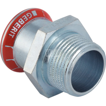 Złącze GEBERIT Mapress C-Stahl przejściowe, stal (Ocynk galwaniczny/elektrolityczny) (ocynk), 1 1/2'' x 35 mm (GZ x mufa zaprasowywana) z uszczelką