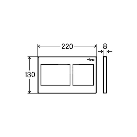 Przycisk uruchamiający do WC Prevista Visign for Style 21 nr wzoru 8611.1 płytka maskująca: tworzywo szt. biały alpejski klawisz: tworzywo szt. biały alpejski