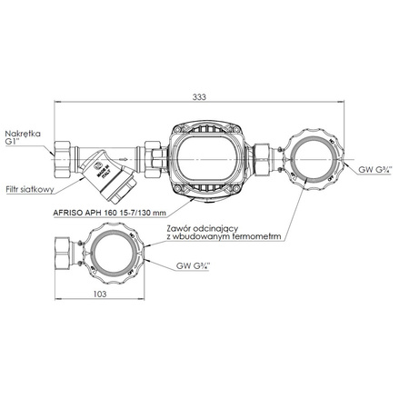 Grupa pompowa AFRISO BPS 990 AP nakrętka x GW 1'' x 3/4'', z pompą obiegową