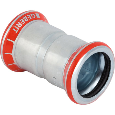 Mufa GEBERIT Mapress C-Stahl, stal (Ocynk galwaniczny/elektrolityczny) (ocynk), 35 mm (mufa zaprasowywana x mufa zaprasowywana), (głębokość: 5 mm) z uszczelką