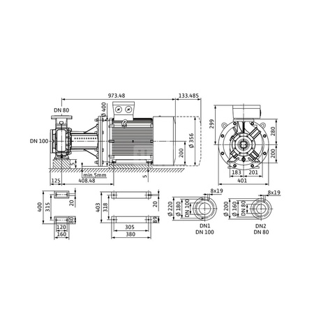 Pompa obiegowa Wilo-CronoBloc BL 80/215-37/2 dławnicowa o konstrukcji blokowej z przyłączem kołnierzowym. Wszechstronne zastosowanie. Powłoka kataforetyczna wszystkich elementów żeliwnych zapewnia wysoką odporność na korozję i trwałość.