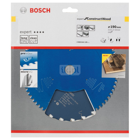 Tarcza pilarska Expert for Construct Wood KSB EXPERT FOR C. WOOD 190X30X2,0 24T