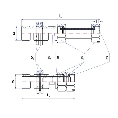 Przedłużka RUMET mosiądz 3/4'' x 3/4'' (GW x GZ), 150 mm