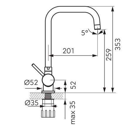 Bateria zlewozmywakowa składana podokienna FERRO TOLEDO, kolor chrom